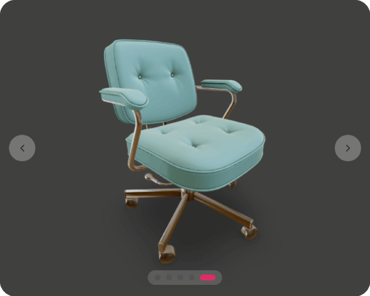 Flat product image with a shopping slider